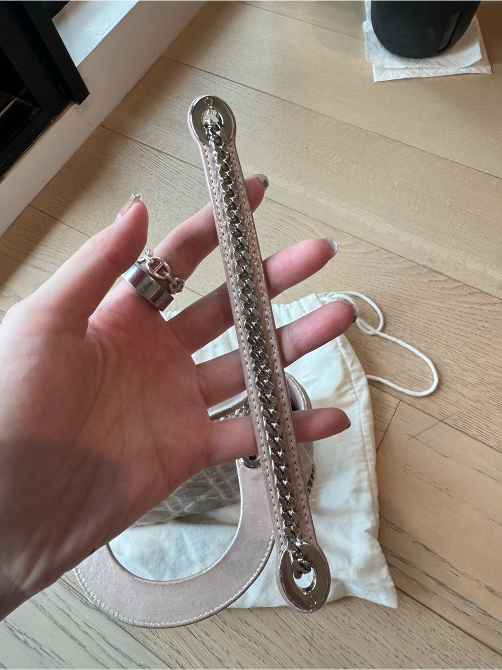 Dior Quilted Metallic Light Pink Crossbody Bag - Picture 7 of 12